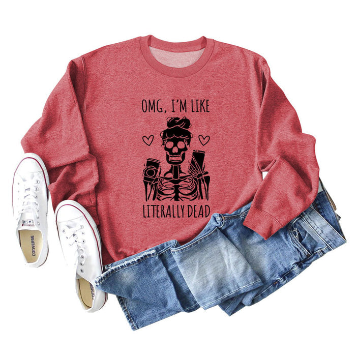 Red sweater (black font) / S