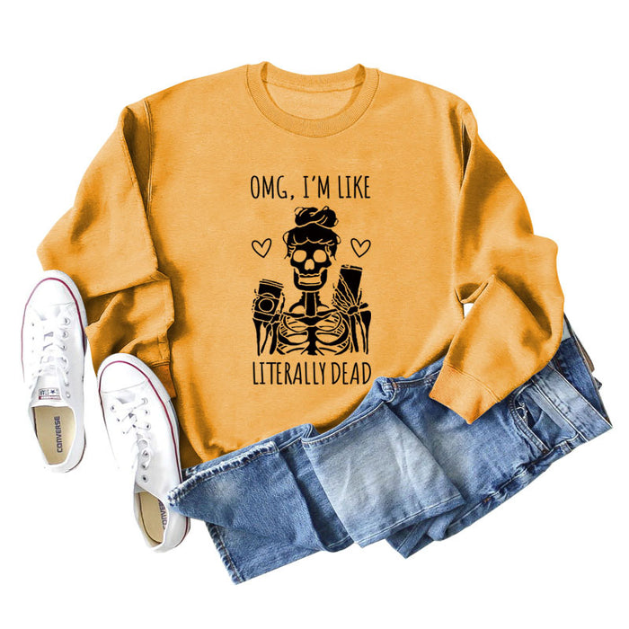 Yellow sweater (black font) / S