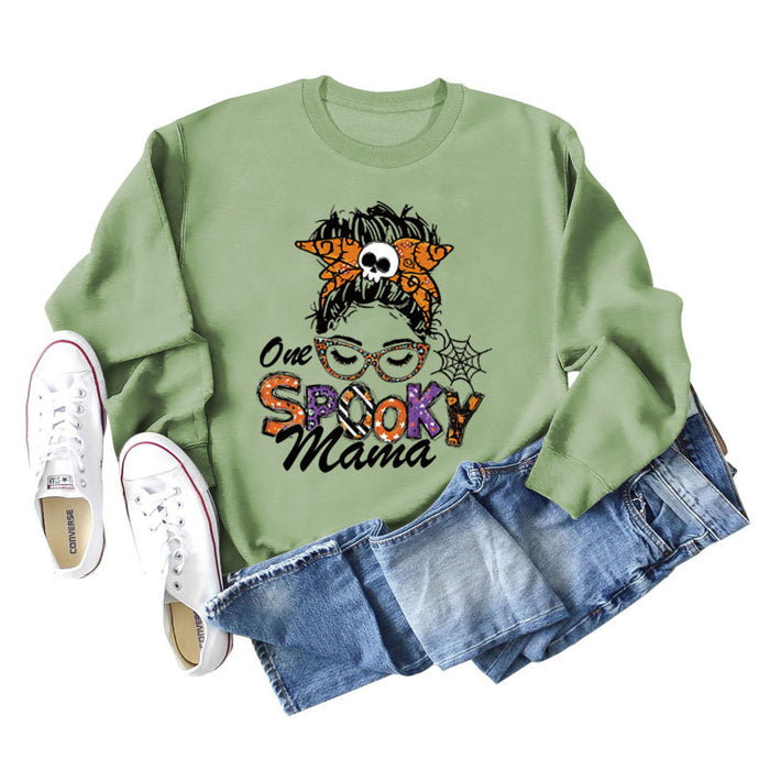 Olive green sweater (black word color picture) / S