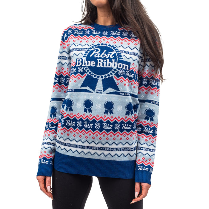 Pabst Fair Isle Beer Holiday Ugly Christmas Sweater