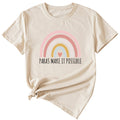 Paras Make It Popssible Summer Letter Fashion Short Sleeve Crewneck T-shirt