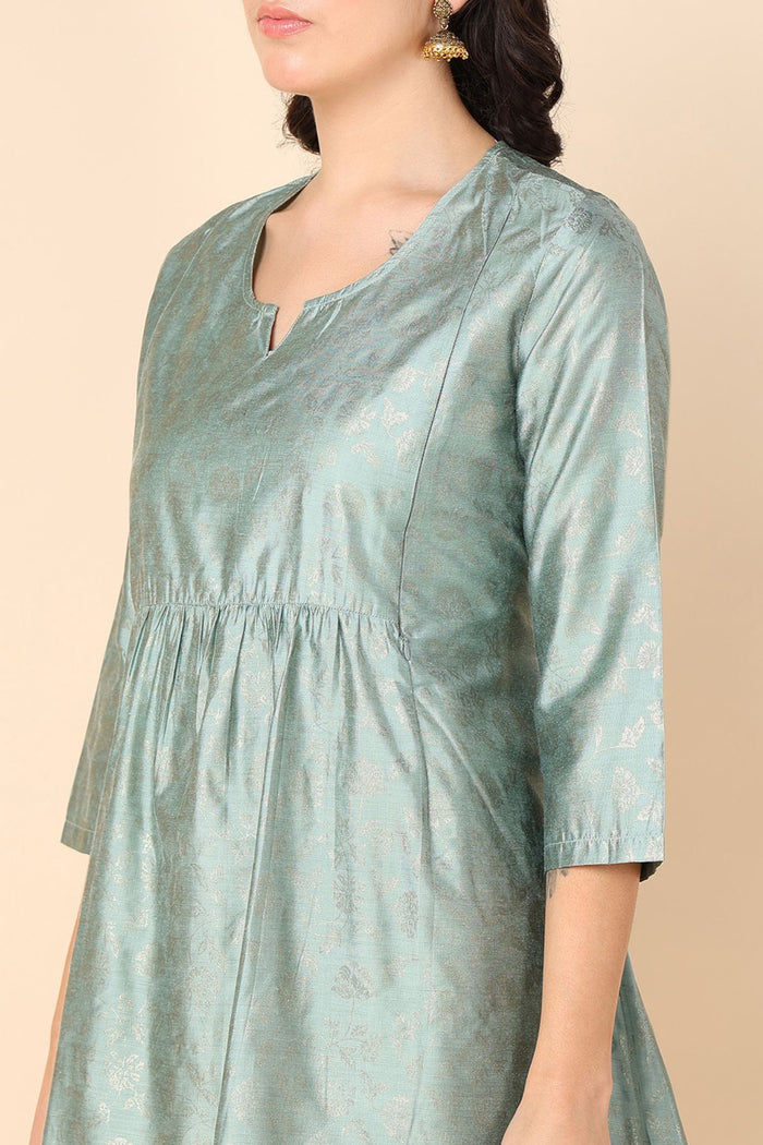 Pebble Grey Maternity Breastfeeding Short Top - Side profile highlighting feeding-friendly neckline and relaxed fit.
