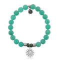 Peruvian Amazonite Stone Bracelet with Daisy Sterling Silver Charm