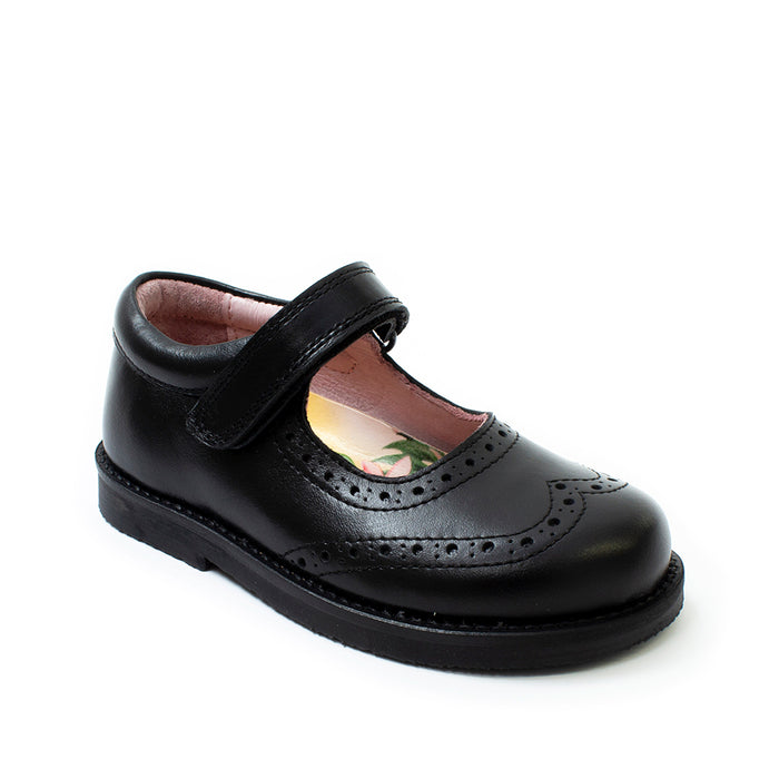 Petasil School Shoes | Caitlin | Black Leather