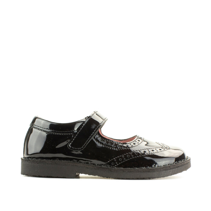Petasil School Shoes | Claret | Black Patent