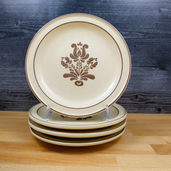 Pfaltzgraff Village Dinner Plate 10â€ Set of 4 Tan Brown Without Castle Mark