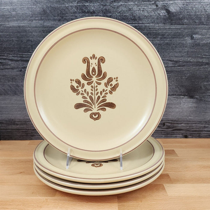Pfaltzgraff Village Dinner Plate 10â€ Set of 4 Tan Brown Without Castle Mark