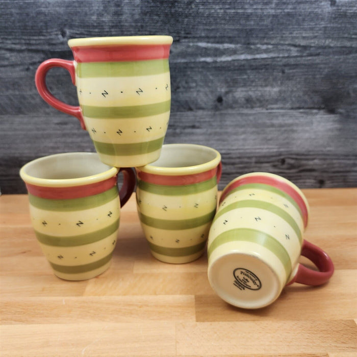 Pistoulet Pfaltzgraff Set of 4 Coffee Mugs Kitchen Stoneware Tea Cups