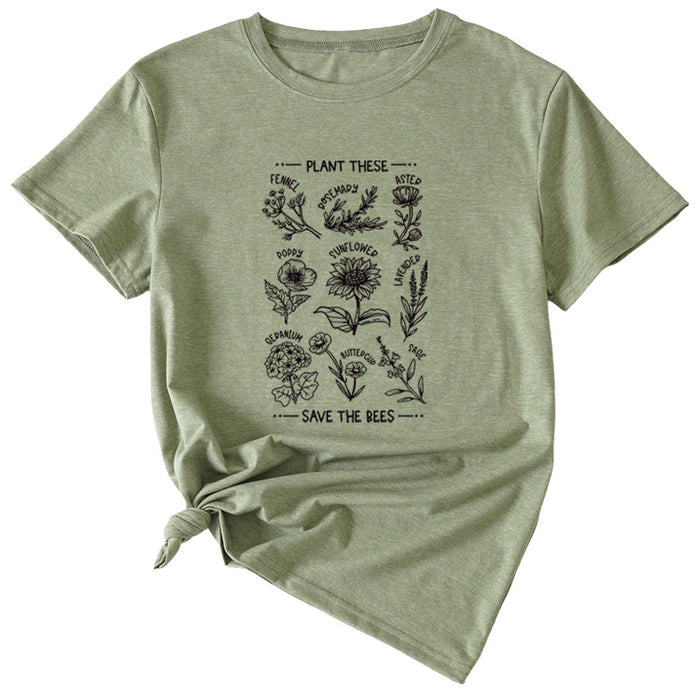PLANT TESE SAVE THE BEES FLORAL PATTERN SHORT SLEEVES