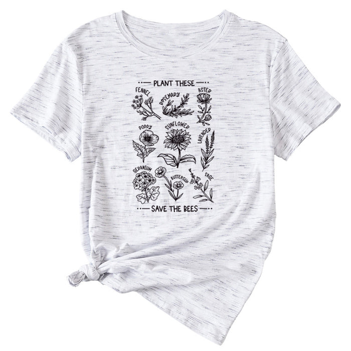 PLANT TESE SAVE THE BEES FLORAL PATTERN SHORT SLEEVES