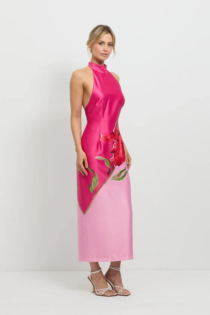 Pompon Halter Midi Dress - SODA Fashion Haus