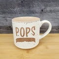 POPS Dad Mug Mustache Ceramic Embossed Coffee Cup Blue Sky Father's Day Beige
