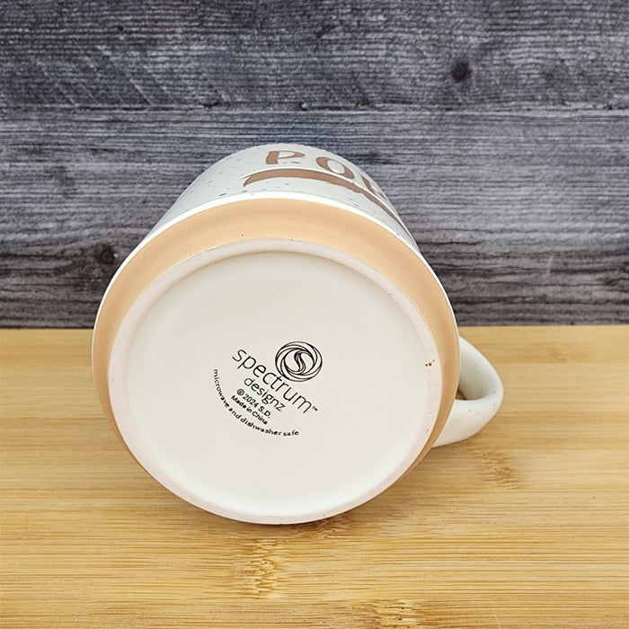 POPS Dad Mug Mustache Ceramic Embossed Coffee Cup Blue Sky Father's Day Beige