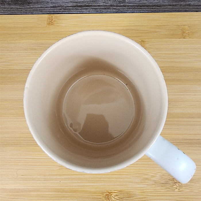 POPS Dad Mug Mustache Ceramic Embossed Coffee Cup Blue Sky Father's Day Beige