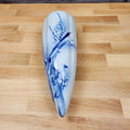 Porcelain Japan Blue & White Iris Wall Pocket Vase Planter Conical Cone Sconce