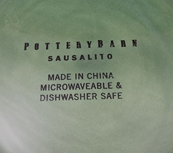 Pottery Barn Sausalito Moss Green Set of 3 Soup Bowl 10" 25cm Coupe Large Rim