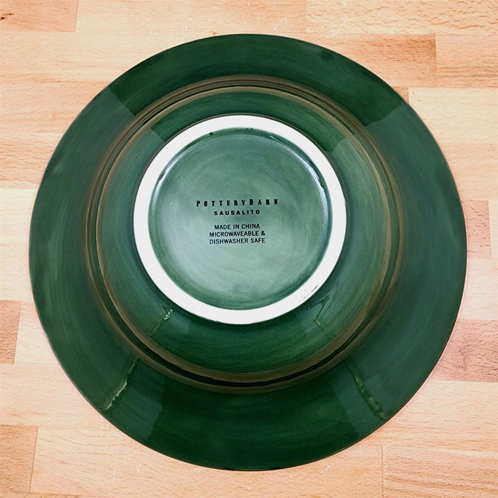 Pottery Barn Sausalito Moss Green Set of 3 Soup Bowl 10" 25cm Coupe Large Rim