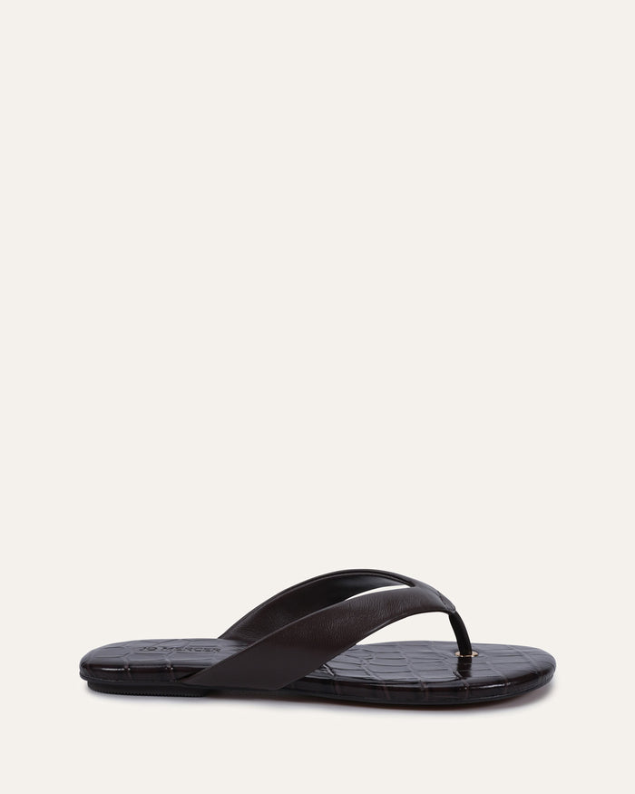 PRAGUE FLAT SANDALS CHOCOLATE LEATHER