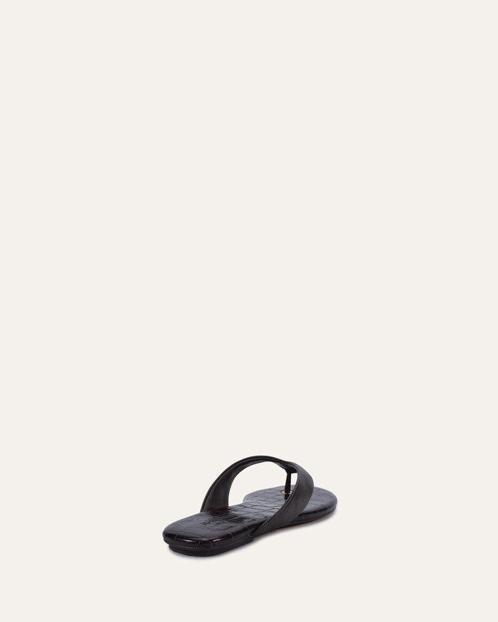 PRAGUE FLAT SANDALS CHOCOLATE LEATHER