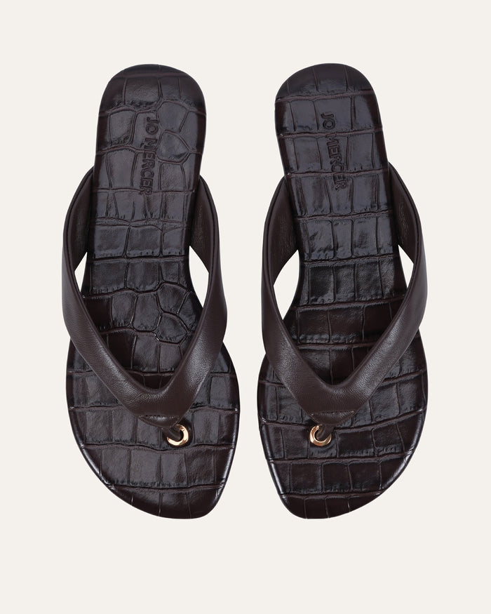 PRAGUE FLAT SANDALS CHOCOLATE LEATHER