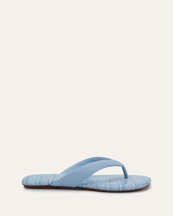 PRAGUE FLAT SANDALS ICE BLUE LEATHER