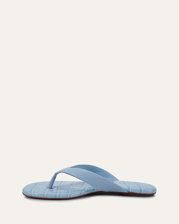 PRAGUE FLAT SANDALS ICE BLUE LEATHER