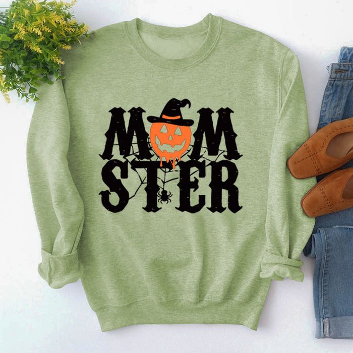 Olive green sweater (black word color picture) / S