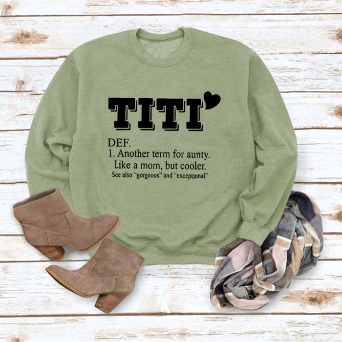 Olive green sweater (black font) / S