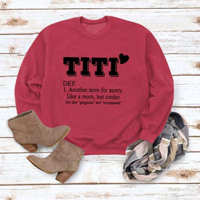 Red sweater (black font) / S
