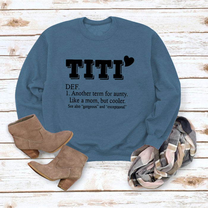 Blue sweater (black font) / S