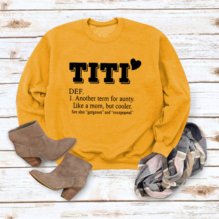 Yellow sweater (black font) / S