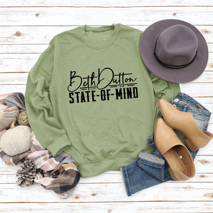 Olive sweater (black font) / S