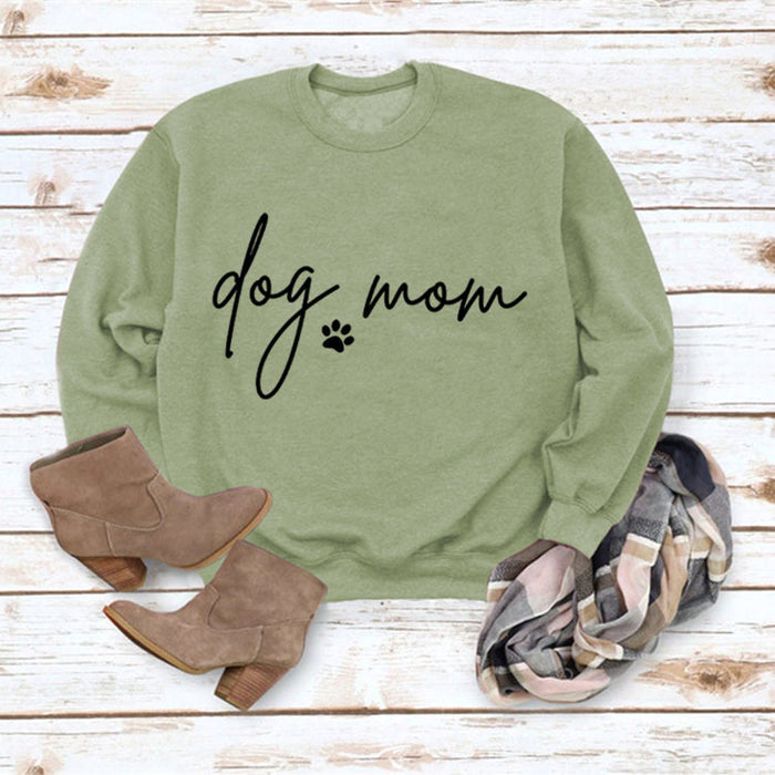 Olive green sweater (black font) / S