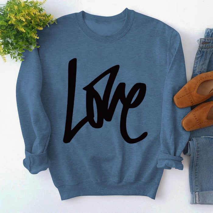 Blue sweater (black font) / S