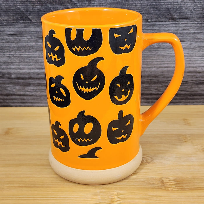 Pumpkin Halloween Coffee Mug Orange Black Jack-O-Lantern Tea Cup 20oz Blue Sky
