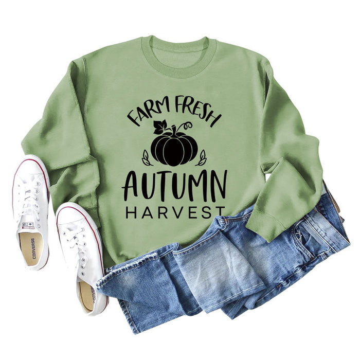 Olive green sweater (black font) / S
