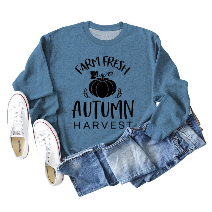 Blue sweater (black font) / S