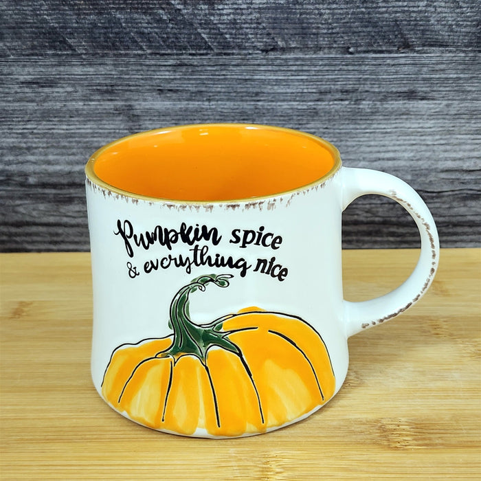 Pumpkin Spice Thanksgiving Coffee Mug Orange Harvest Tea Cup 17oz by Blue Sky