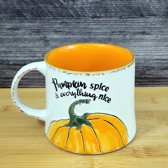 Pumpkin Spice Thanksgiving Coffee Mug Orange Harvest Tea Cup 17oz by Blue Sky