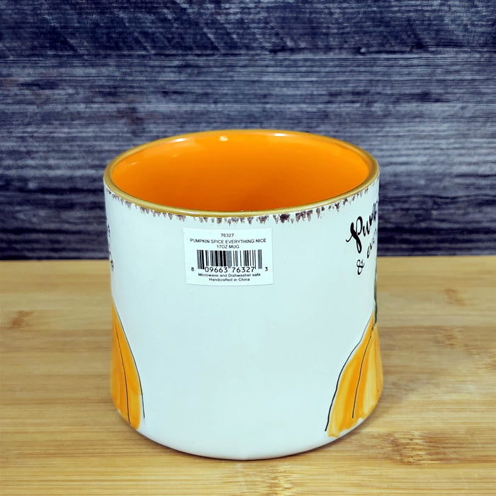 Pumpkin Spice Thanksgiving Coffee Mug Orange Harvest Tea Cup 17oz by Blue Sky