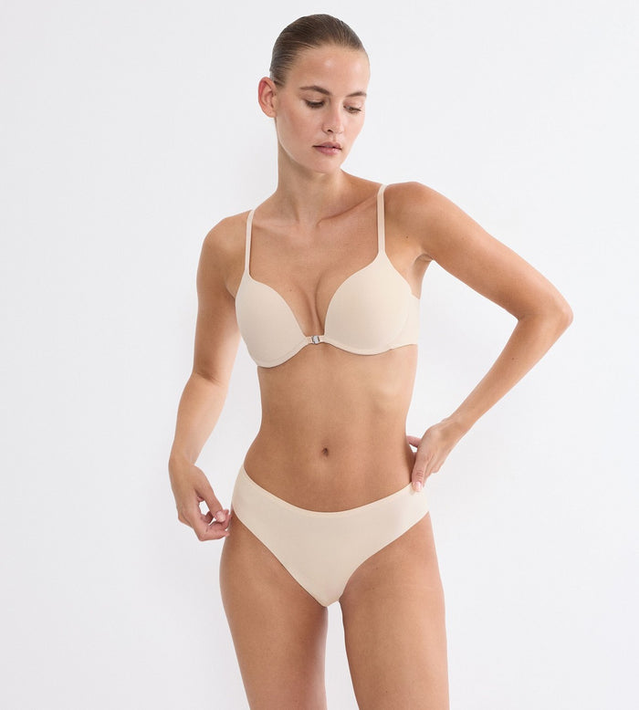 BEIGE TRIUMPH PURE MICRO PUSH-UP BRA