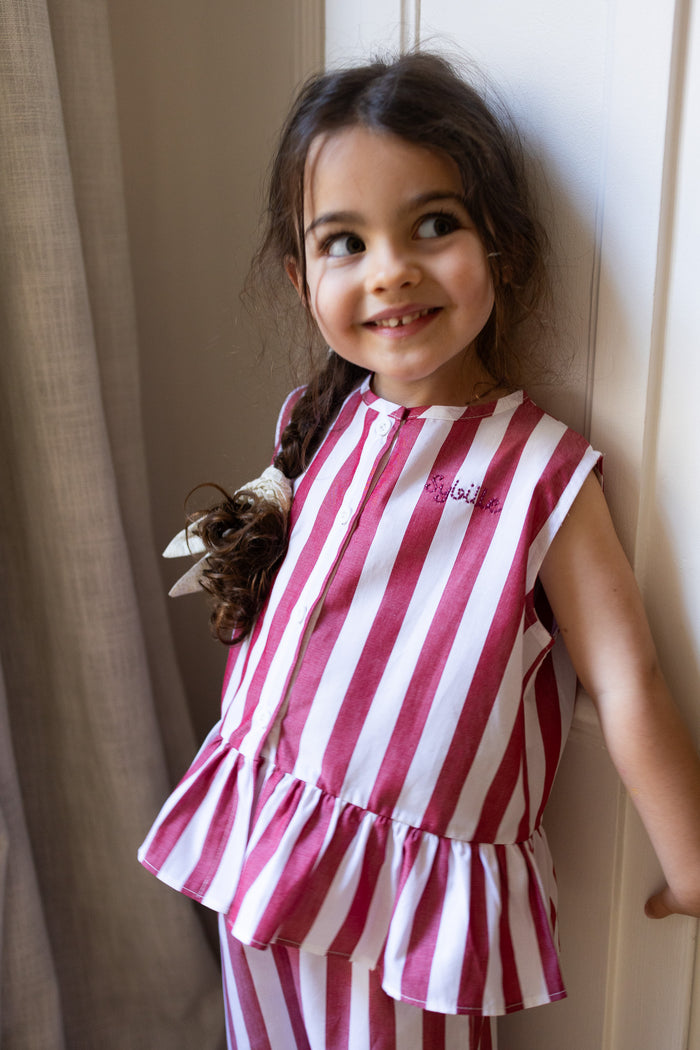 Pyjamas IN & OUT Red Stripes - Girl