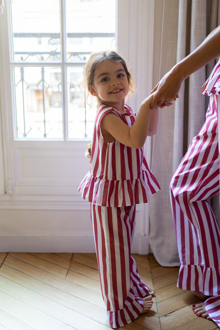 Pyjamas IN & OUT Red Stripes - Girl