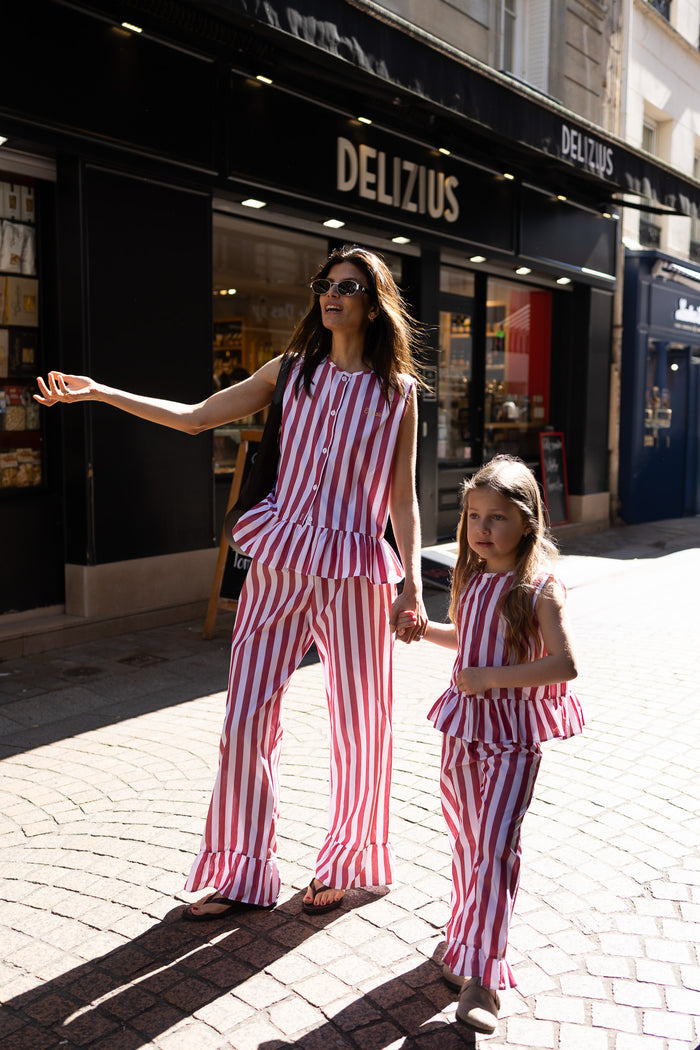 Pyjamas IN & OUT Red Stripes - Girl