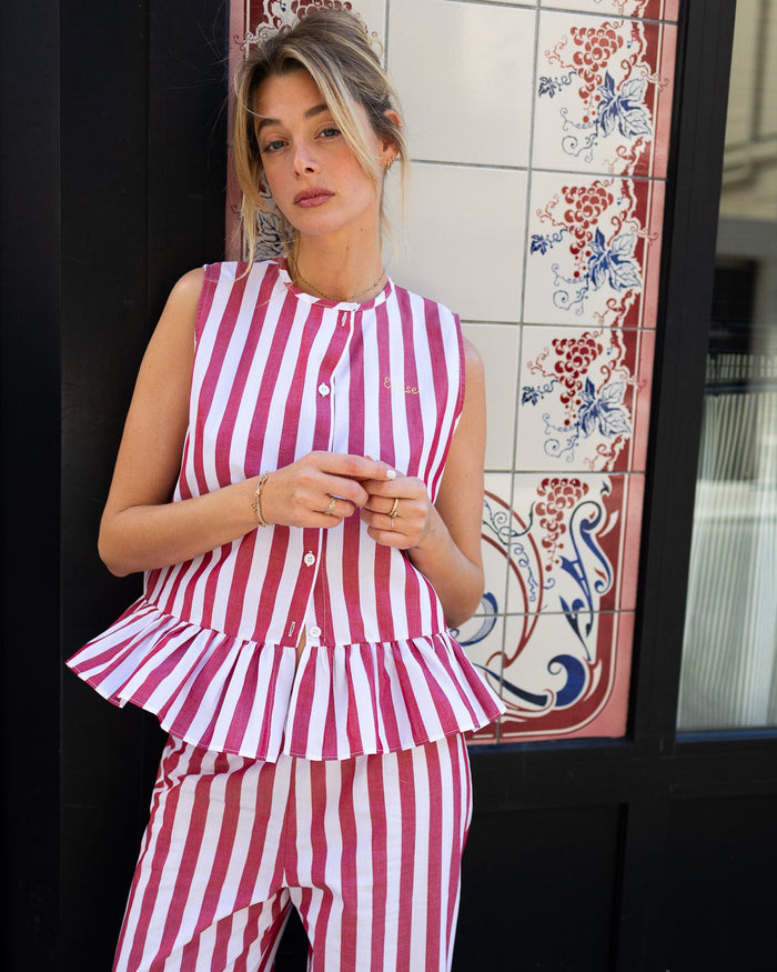 Pyjamas IN & OUT Red Stripes - Woman