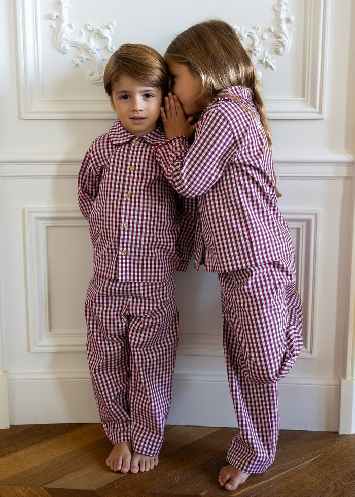 Pyjamas Vichy Burgundy -  Boy