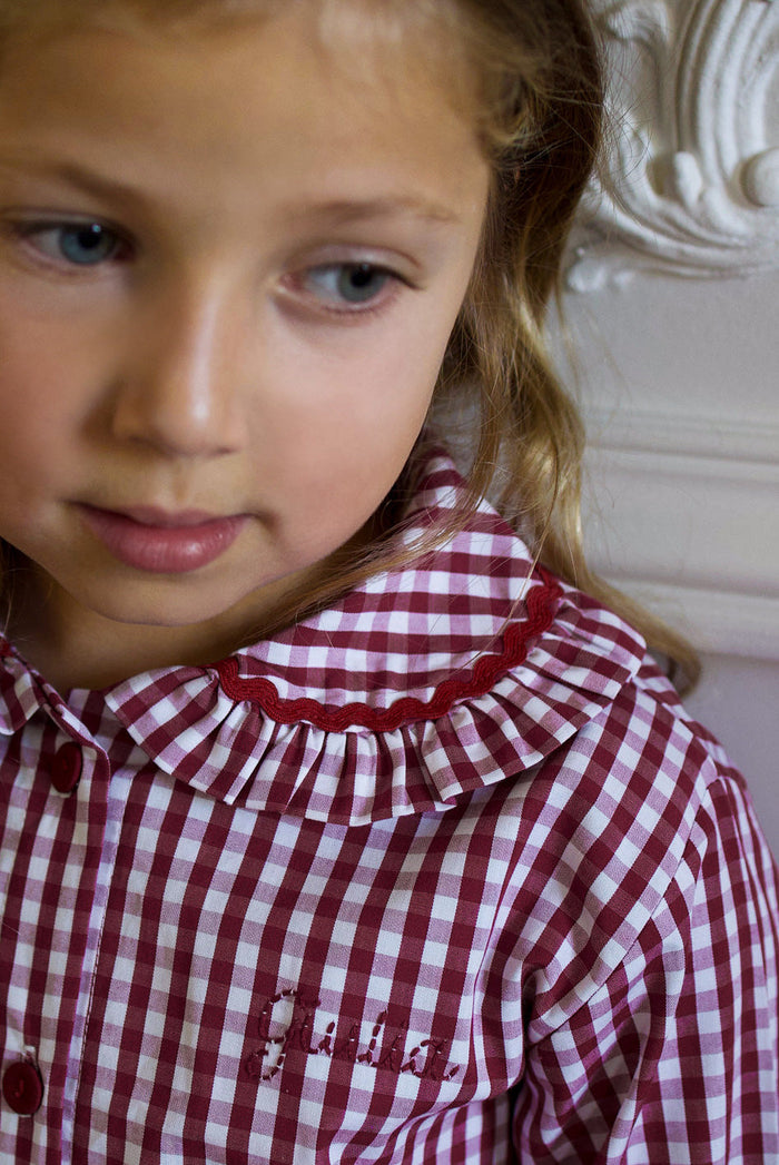 Pyjamas Vichy Burgundy - Girl