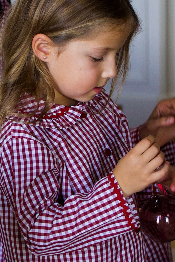 Pyjamas Vichy Burgundy - Girl