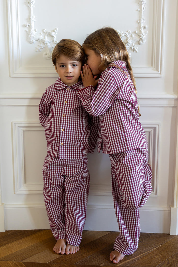 Pyjamas Vichy Burgundy - Girl