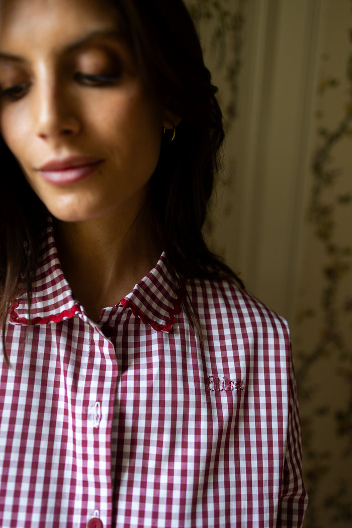 Pyjamas Vichy Burgundy - Woman
